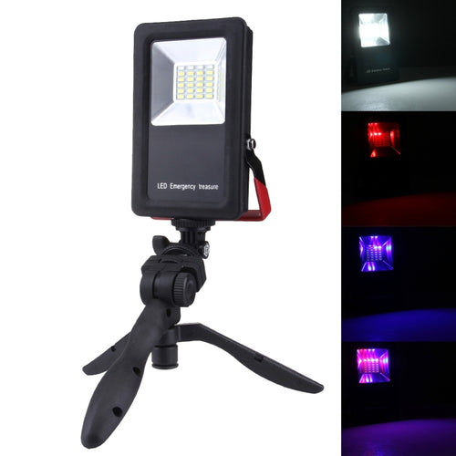 ไฟ LED 24 ดวง SMD5730 2400LM 6000-6500K ไฟเตือนไฟกระพริบสีแดงและสีน้ำเงินแบบพกพาพร้อมตัวยึด, 30W/2400LM 6000-6500K