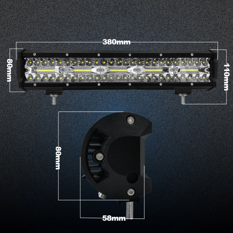 15 นิ้ว 75W 7500LM 6000K LED Strip Working Refit โคมไฟรถยนต์ออฟโรดแถบหลังคา, 15 inch 75W