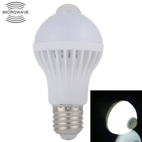 E27 5W 12 LEDs SMD 5730 300LM อินฟราเรด Motion Sensor หลอดไฟ LED, ระยะเซนเซอร์: 4-6 ม., AC 220V, E27 5W White Light, E27 5W Warm White