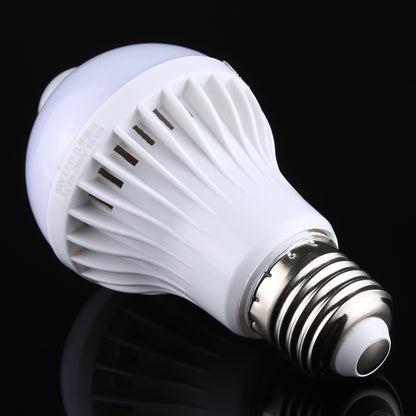 E27 5W 12 LEDs SMD 5730 300LM อินฟราเรด Motion Sensor หลอดไฟ LED, ระยะเซนเซอร์: 4-6 ม., AC 220V, E27 5W White Light, E27 5W Warm White