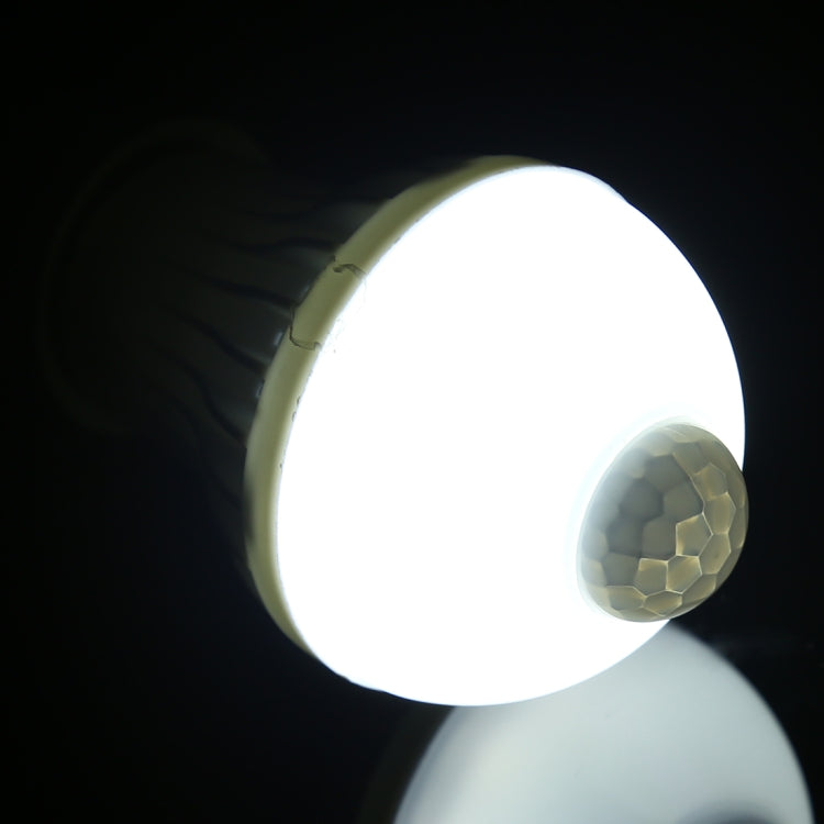 E27 5W 12 LEDs SMD 5730 300LM อินฟราเรด Motion Sensor หลอดไฟ LED, ระยะเซนเซอร์: 4-6 ม., AC 220V, E27 5W White Light, E27 5W Warm White