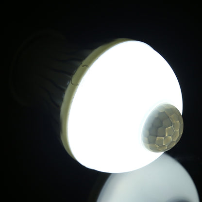 E27 5W 12 LEDs SMD 5730 300LM อินฟราเรด Motion Sensor หลอดไฟ LED, ระยะเซนเซอร์: 4-6 ม., AC 220V, E27 5W White Light, E27 5W Warm White