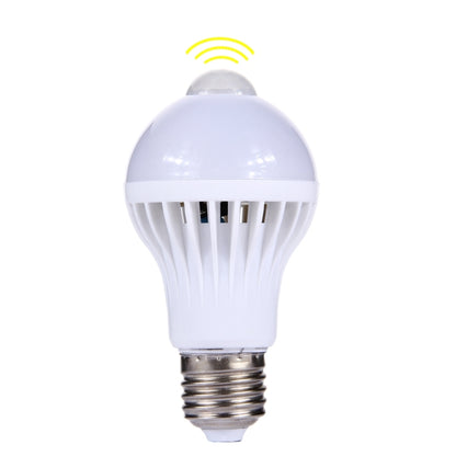 E27 5W 12 LEDs SMD 5730 300LM อินฟราเรด Motion Sensor หลอดไฟ LED, ระยะเซนเซอร์: 4-6 ม., AC 220V, E27 5W White Light, E27 5W Warm White