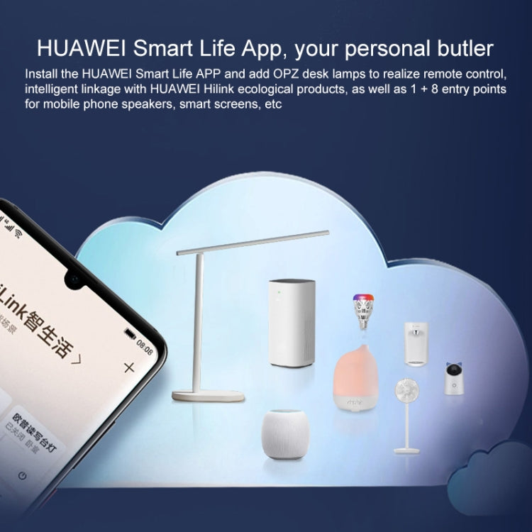 Original Huawei Smart OPPLE LED โคมไฟตั้งโต๊ะพับปรับโคมไฟอ่านหนังสือความสว่างไฟ, รองรับ HUAWEI HiLink