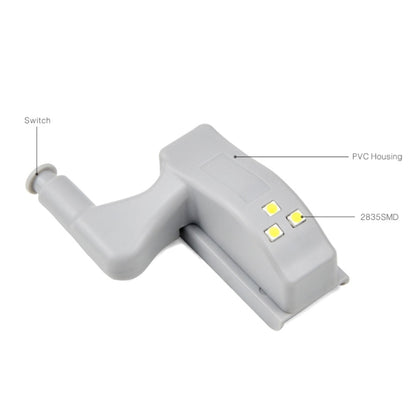 10 ชิ้น 0.3 วัตต์สากลภายในบานพับ LED เซ็นเซอร์โคมไฟตู้ 3 ไฟ LED กลางคืนแสงอัตโนมัติเปิด/ปิดหลอดไฟ, 10 PCS White Light, 10 PCS Warm White