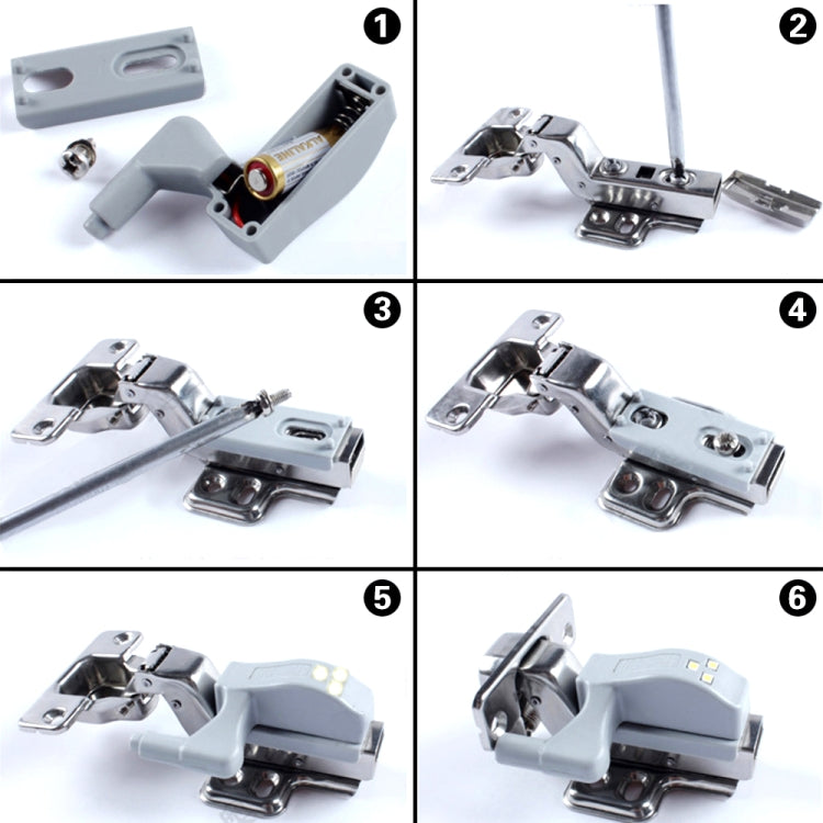 10 ชิ้น 0.3 วัตต์สากลภายในบานพับ LED เซ็นเซอร์โคมไฟตู้ 3 ไฟ LED กลางคืนแสงอัตโนมัติเปิด/ปิดหลอดไฟ, 10 PCS White Light, 10 PCS Warm White