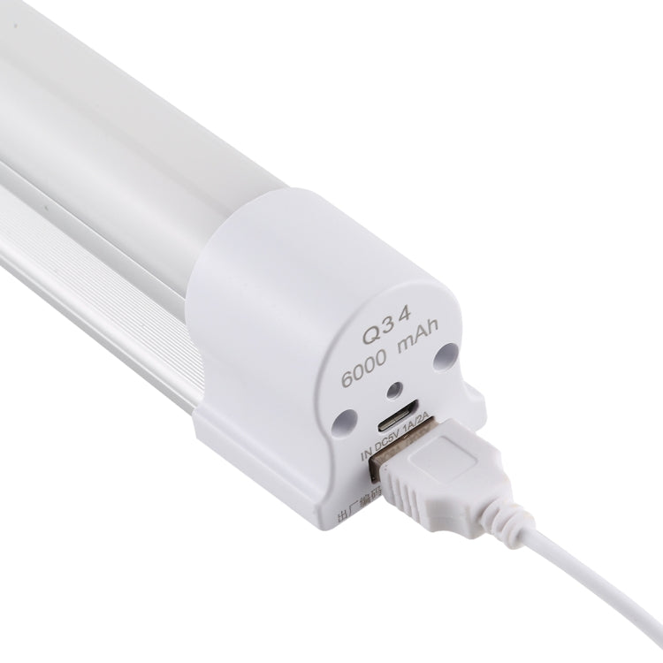 Q34 34 ซม. สีขาว + สีแดง USB LED Strip Light แบบพกพา 5V 650mA 5500-6500K พร้อมสวิตช์, 34cm