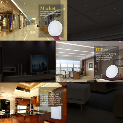ไฟ LED 12 ซม. 30 ดวง SMD 2835, AC 85-265V, 6W Warm White Light