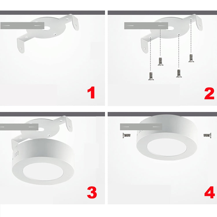 ไฟ LED 12 ซม. 30 ดวง SMD 2835, AC 85-265V, 6W Warm White Light