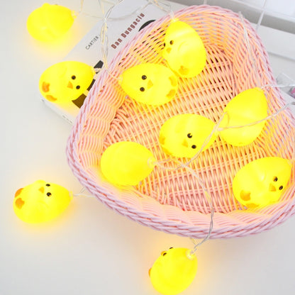 ไก่สีเหลืองน่ารักประเภท 1.5m 10 LEDs แบตเตอรี่โคมไฟตกแต่งวันหยุดอีสเตอร์ปาร์ตี้ไฟตกแต่ง, Chicken
