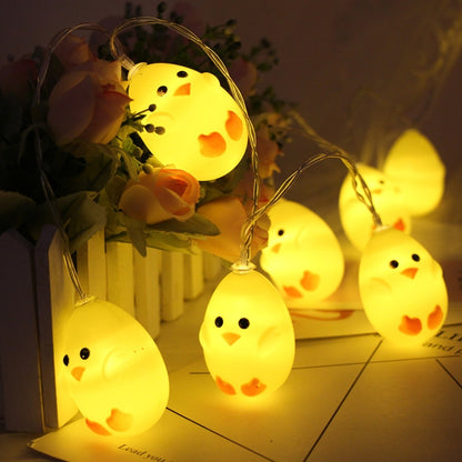 ไก่สีเหลืองน่ารักประเภท 1.5m 10 LEDs แบตเตอรี่โคมไฟตกแต่งวันหยุดอีสเตอร์ปาร์ตี้ไฟตกแต่ง, Chicken