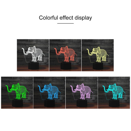 โคมไฟตั้งโต๊ะ LED สีสันสดใสรูปช้าง 3 มิติ, รุ่นรีโมทคอนโทรล 16 สี, 16 Colors Remote Control Version