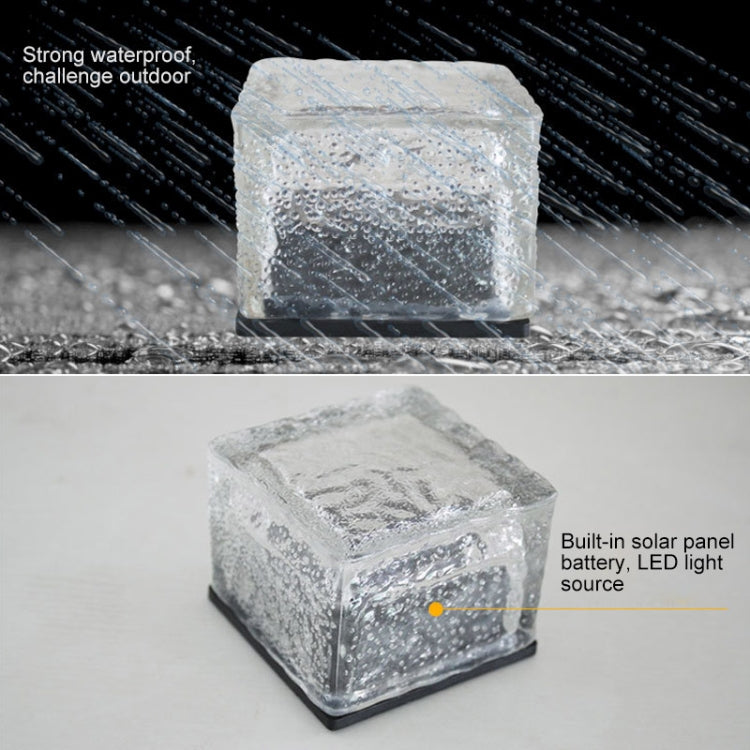 IP68 กันน้ำพลังงานแสงอาทิตย์กระจกนิรภัยกลางแจ้ง LED ฝังโคมไฟตกแต่งสวนพร้อมแผงโซลาร์เซลล์ 0.2W