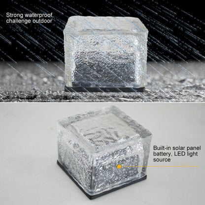 IP68 กันน้ำพลังงานแสงอาทิตย์กระจกนิรภัยกลางแจ้ง LED ฝังโคมไฟตกแต่งสวนพร้อมแผงโซลาร์เซลล์ 0.2W
