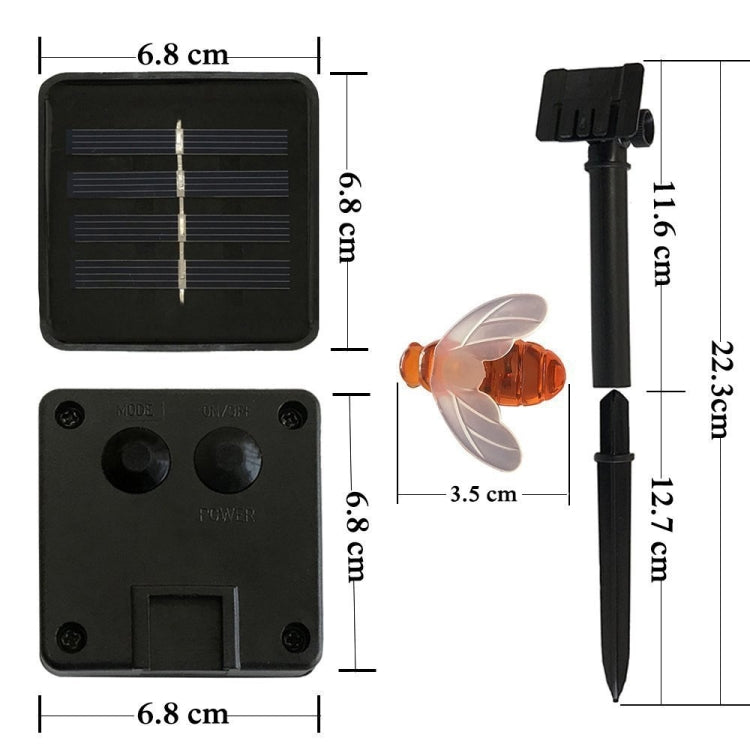 6.5m 30 LEDs Bee พลังงานแสงอาทิตย์ Warm White สวนกลางแจ้งตกแต่ง String Light Fairy โคมไฟ 100mA/1.2V แผงพลังงานแสงอาทิตย์, 30 LEDs