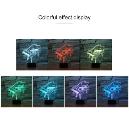 โคมไฟตั้งโต๊ะ LED Vision Light รูปทรงเปียโน 3D สีสันสดใส รุ่นรีโมทคอนโทรล 16 สี, 16 Colors Remote Control Version