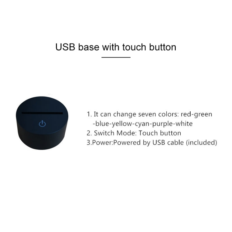 Sunflower Black Base Creative 3D LED ไฟตกแต่งกลางคืน, USB พร้อมรุ่นปุ่มสัมผัส, USB with Touch Button Version