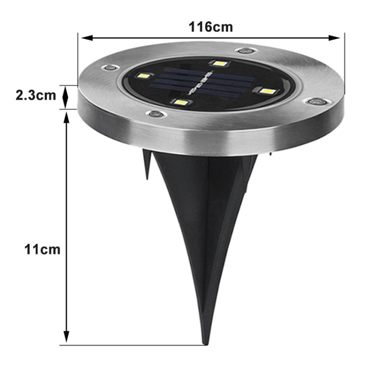 SMD 5050 โคมไฟใต้พื้นดินเส้นทางกลางแจ้งสวนพื้นระเบียงไฟ LED, 4 LEDs White Light, 4 LEDs Warm White Light
