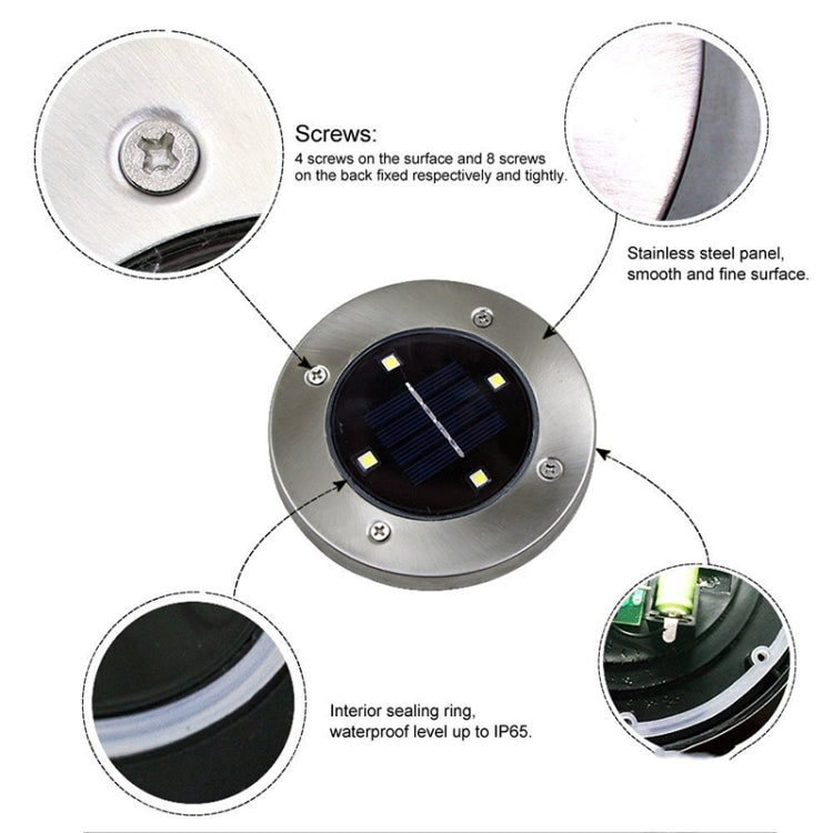 SMD 5050 โคมไฟใต้พื้นดินเส้นทางกลางแจ้งสวนพื้นระเบียงไฟ LED, 4 LEDs White Light, 4 LEDs Warm White Light
