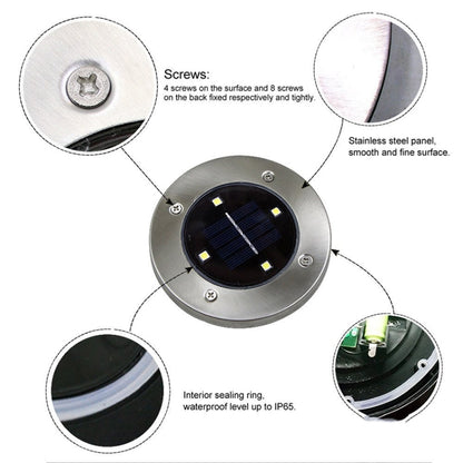 SMD 5050 โคมไฟใต้พื้นดินเส้นทางกลางแจ้งสวนพื้นระเบียงไฟ LED, 4 LEDs White Light, 4 LEDs Warm White Light