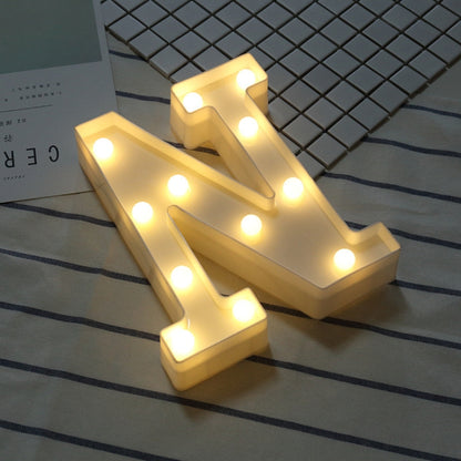 ไฟ LED วันหยุดแบบแขวนสีขาวนวลแบบใช้พลังงานจากแบตเตอรี่แห้ง, A, N, B, O, C, P, D, Q, E, R, F, G, T, U, I, V, J, W, K, X, L, M, Z