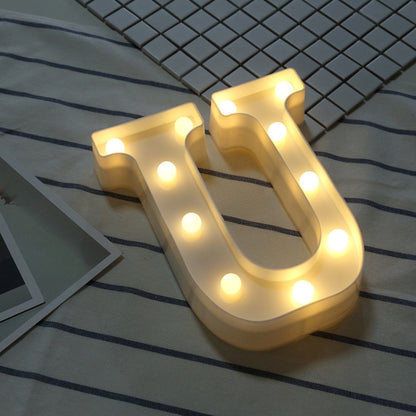 ไฟ LED วันหยุดแบบแขวนสีขาวนวลแบบใช้พลังงานจากแบตเตอรี่แห้ง, A, N, B, O, C, P, D, Q, E, R, F, G, T, U, I, V, J, W, K, X, L, M, Z