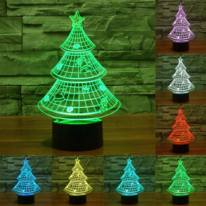 7 สีเปลี่ยนสี Creative Visual สเตอริโอโคมไฟโคมไฟตั้งโต๊ะ Night Light, Christmas Tree Style