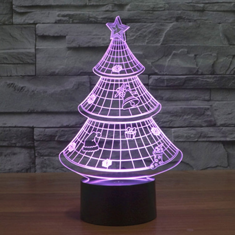 7 สีเปลี่ยนสี Creative Visual สเตอริโอโคมไฟโคมไฟตั้งโต๊ะ Night Light, Christmas Tree Style