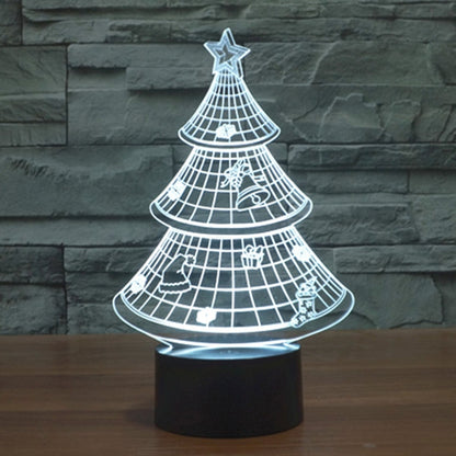7 สีเปลี่ยนสี Creative Visual สเตอริโอโคมไฟโคมไฟตั้งโต๊ะ Night Light, Christmas Tree Style