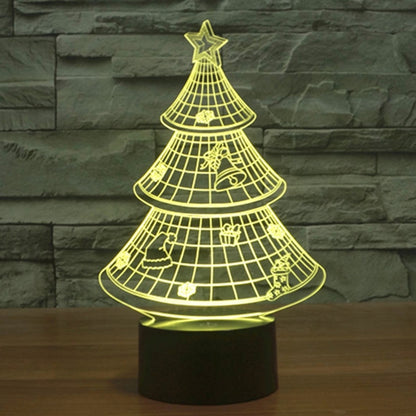 7 สีเปลี่ยนสี Creative Visual สเตอริโอโคมไฟโคมไฟตั้งโต๊ะ Night Light, Christmas Tree Style