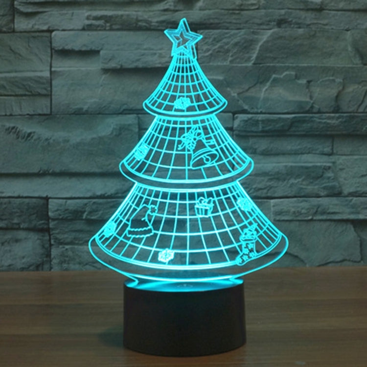 7 สีเปลี่ยนสี Creative Visual สเตอริโอโคมไฟโคมไฟตั้งโต๊ะ Night Light, Christmas Tree Style