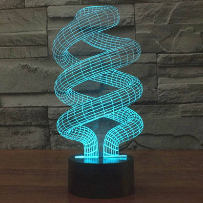 7 สีเปลี่ยนสี Creative Visual สเตอริโอโคมไฟโคมไฟตั้งโต๊ะ Night Light, Spiral Style
