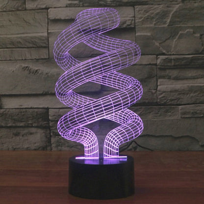 7 สีเปลี่ยนสี Creative Visual สเตอริโอโคมไฟโคมไฟตั้งโต๊ะ Night Light, Spiral Style