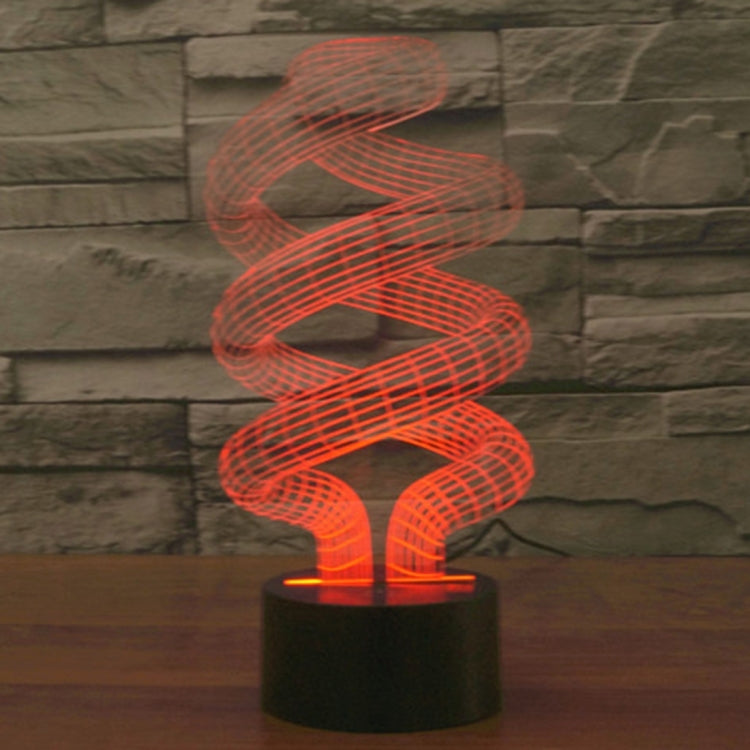 7 สีเปลี่ยนสี Creative Visual สเตอริโอโคมไฟโคมไฟตั้งโต๊ะ Night Light, Spiral Style