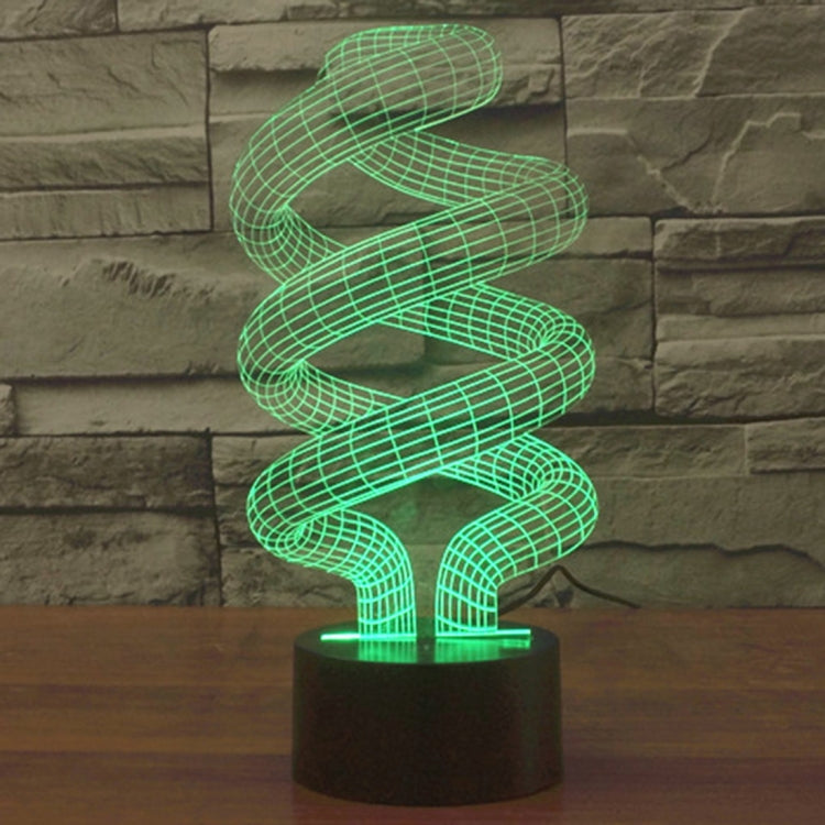 7 สีเปลี่ยนสี Creative Visual สเตอริโอโคมไฟโคมไฟตั้งโต๊ะ Night Light, Spiral Style