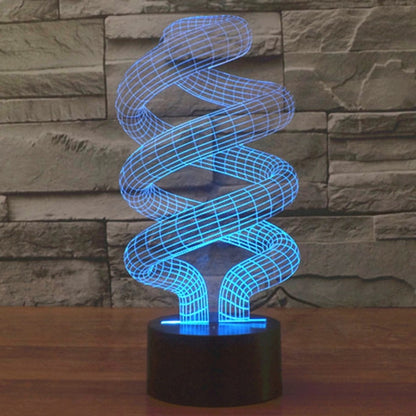 7 สีเปลี่ยนสี Creative Visual สเตอริโอโคมไฟโคมไฟตั้งโต๊ะ Night Light, Spiral Style