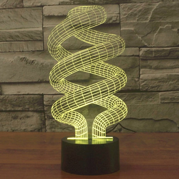 7 สีเปลี่ยนสี Creative Visual สเตอริโอโคมไฟโคมไฟตั้งโต๊ะ Night Light, Spiral Style
