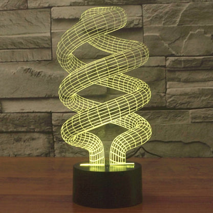 7 สีเปลี่ยนสี Creative Visual สเตอริโอโคมไฟโคมไฟตั้งโต๊ะ Night Light, Spiral Style