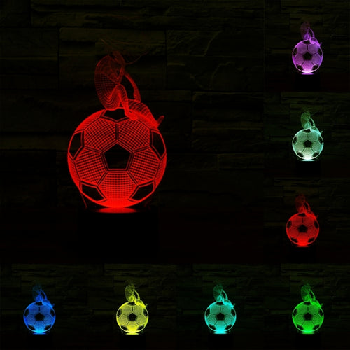 การเปลี่ยนสี 7 สี Creative Visual Stereo Lamp Night Light, Thinking Football Style
