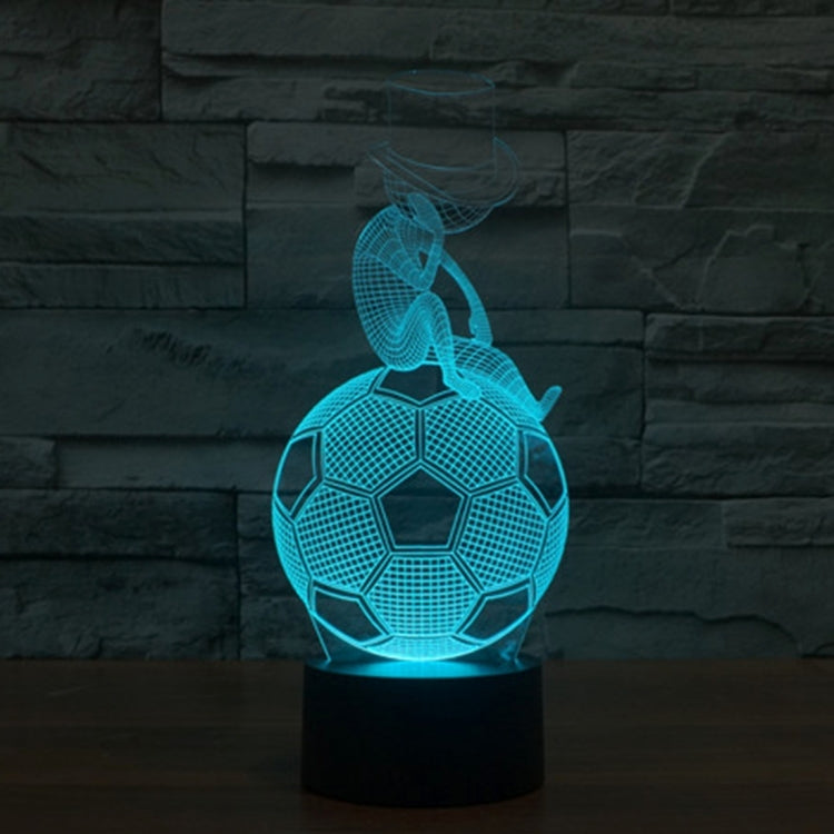 การเปลี่ยนสี 7 สี Creative Visual Stereo Lamp Night Light, Thinking Football Style