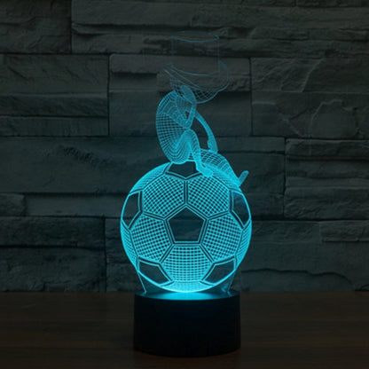 การเปลี่ยนสี 7 สี Creative Visual Stereo Lamp Night Light, Thinking Football Style