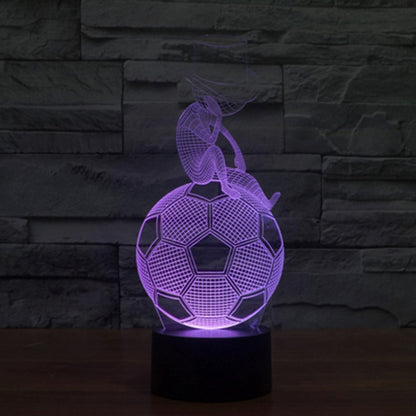 การเปลี่ยนสี 7 สี Creative Visual Stereo Lamp Night Light, Thinking Football Style