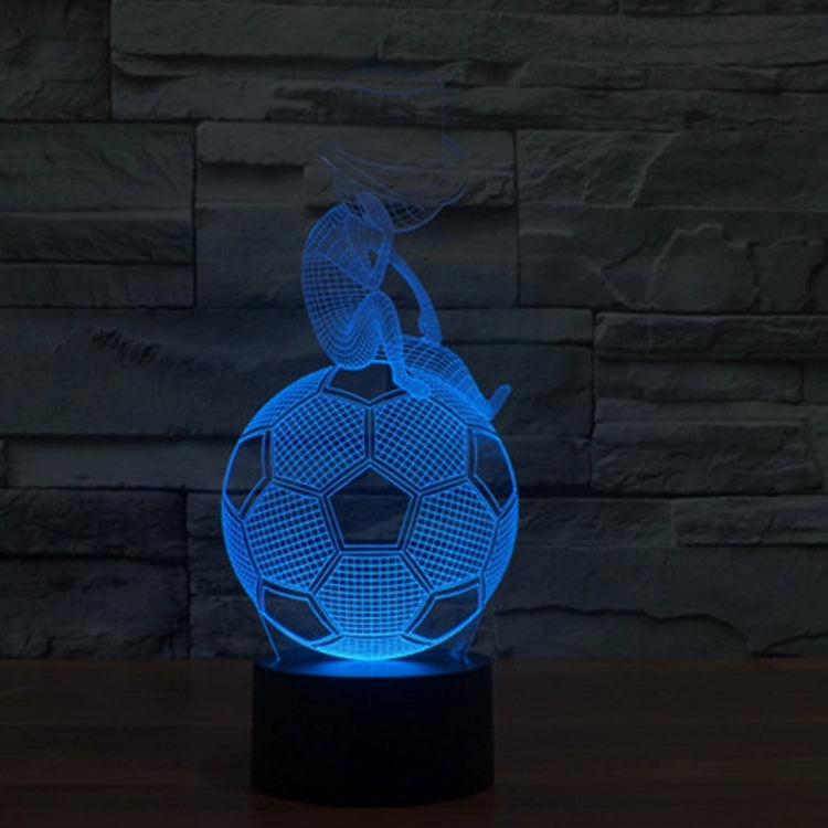 การเปลี่ยนสี 7 สี Creative Visual Stereo Lamp Night Light, Thinking Football Style