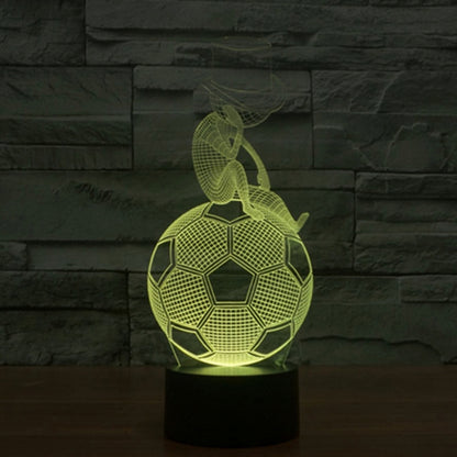 การเปลี่ยนสี 7 สี Creative Visual Stereo Lamp Night Light, Thinking Football Style