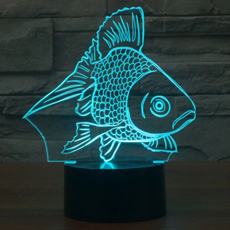 7 สีเปลี่ยนสี Creative Visual สเตอริโอโคมไฟโคมไฟตั้งโต๊ะ Night Light, Goldfish Style