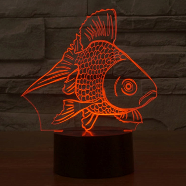 7 สีเปลี่ยนสี Creative Visual สเตอริโอโคมไฟโคมไฟตั้งโต๊ะ Night Light, Goldfish Style