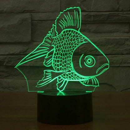 7 สีเปลี่ยนสี Creative Visual สเตอริโอโคมไฟโคมไฟตั้งโต๊ะ Night Light, Goldfish Style