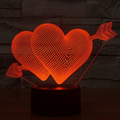 7 สีเปลี่ยนสี Creative Visual สเตอริโอโคมไฟโคมไฟตั้งโต๊ะ Night Light, Arrow Through Heart Style