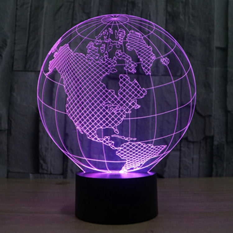 7 สีเปลี่ยนสี Creative Visual สเตอริโอโคมไฟโคมไฟตั้งโต๊ะ Night Light, America Globe Style