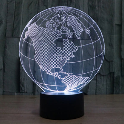 7 สีเปลี่ยนสี Creative Visual สเตอริโอโคมไฟโคมไฟตั้งโต๊ะ Night Light, America Globe Style